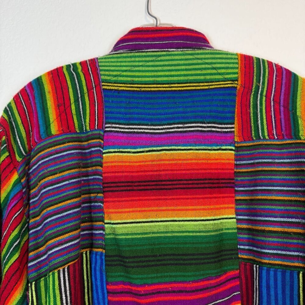 Vintage Patchwork Bomber Jacket 80s Boho Cotton G… - image 5